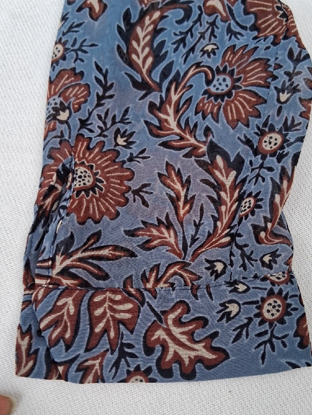 CAbi Blue and Brown Floral Tunic Top - Picture 15 of 16